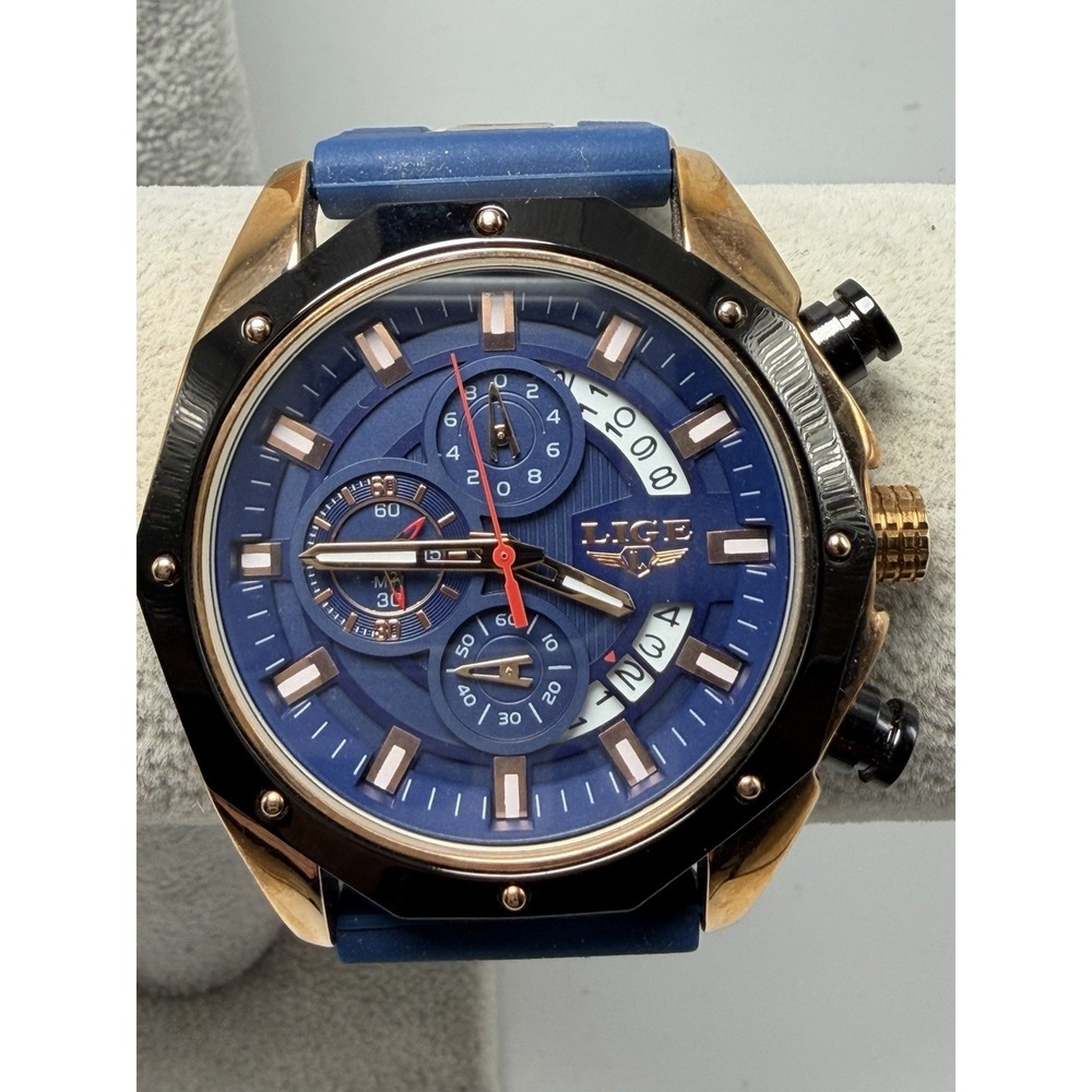 Lige For Dream 6181WM1 New Battery 1853 Mens Watch 48MM 8.5" Silicone Band
